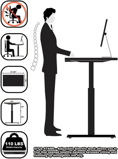 Height Adjustable Computer Desk Table 120CM