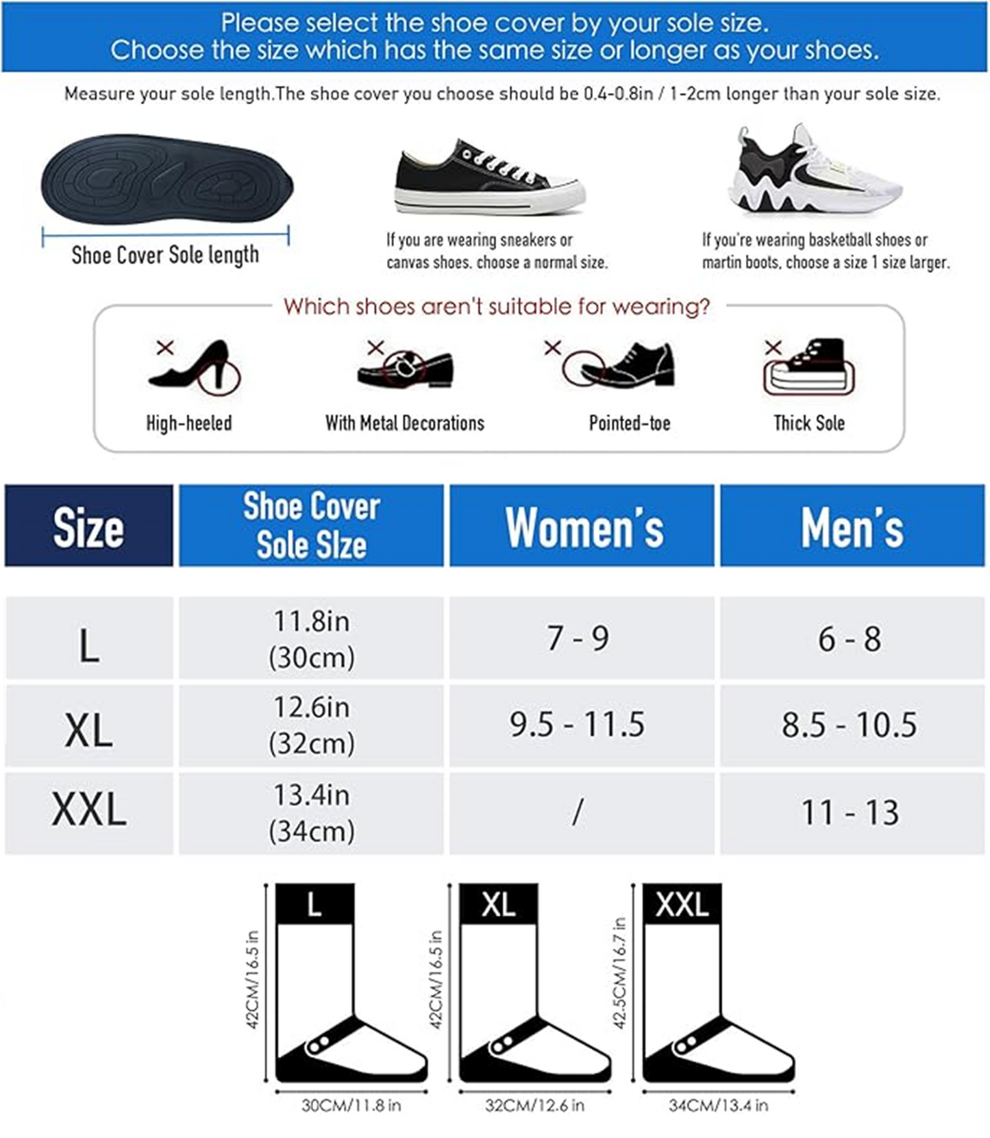 Waterproof Shoe Covers – Rain Boot Protectors with Reflective Strip for Men & Women YR10111