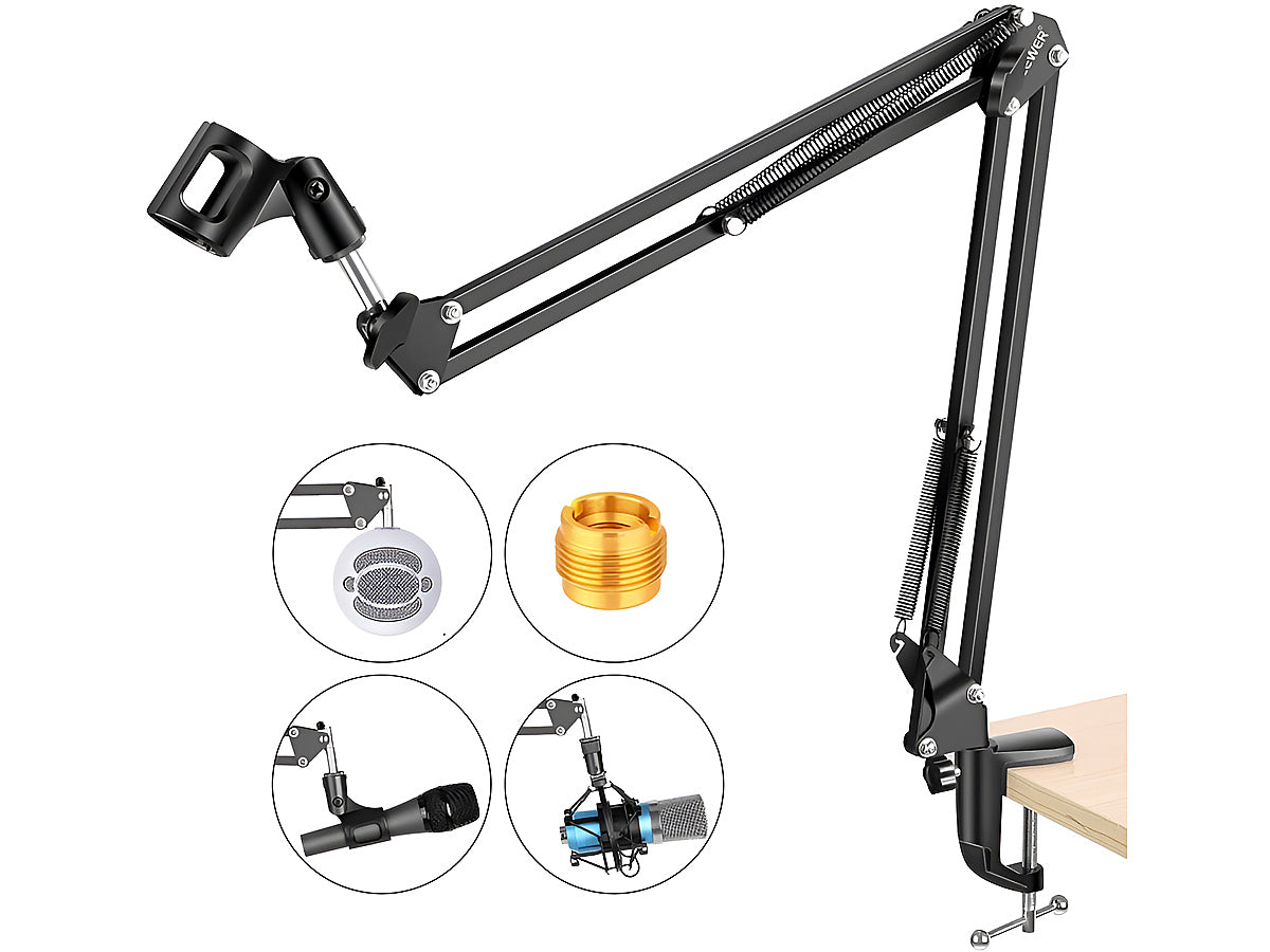 Microphone Boom Arm Adjustable Microphone Suspension Boom Scissor Arm Stand