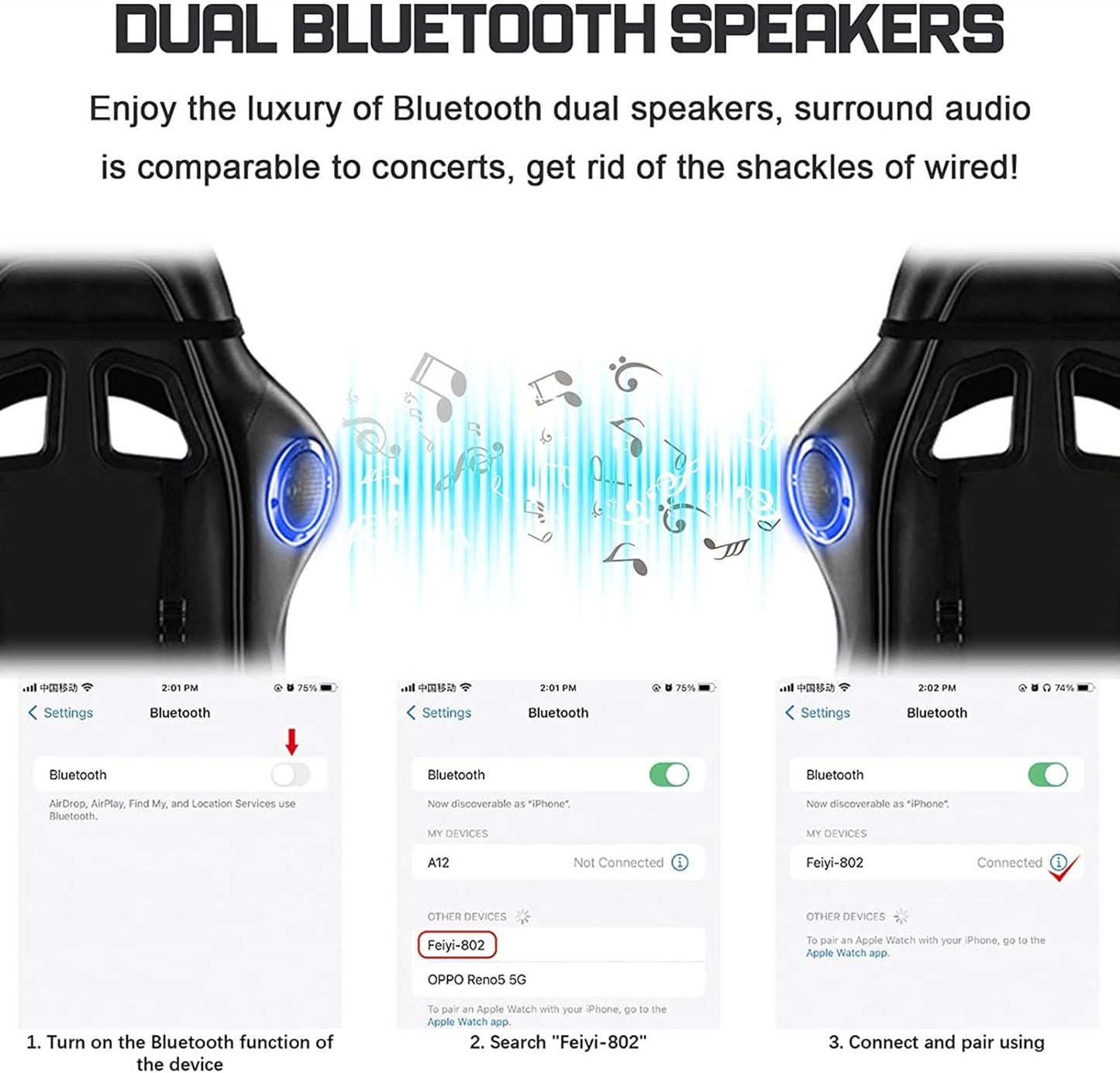 Gaming Chair Speaker and RGB Light (Yellow)