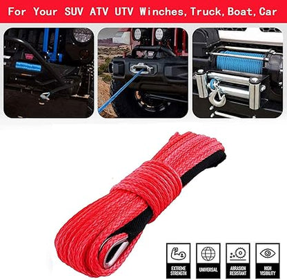 Synthetic Winch Rope Red 15m 6mm