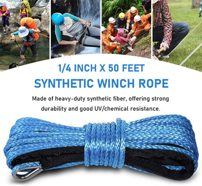 Synthetic Winch Rope Blue 15m 6mm