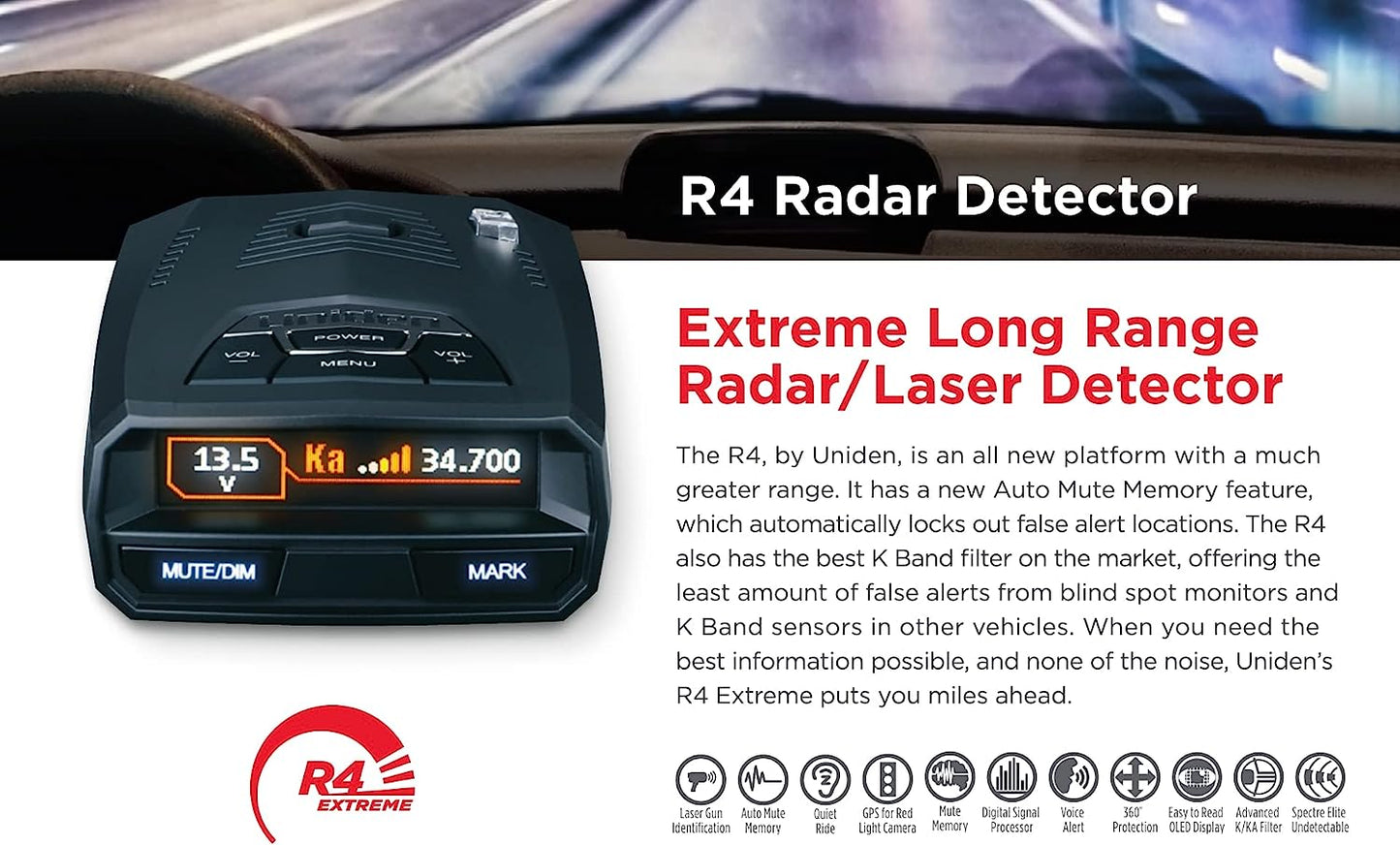Uniden R4 Extreme Radar Detector