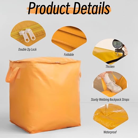 Large Moving Bags – Waterproof Storage Bags with Double Zip Pulls HZ51001