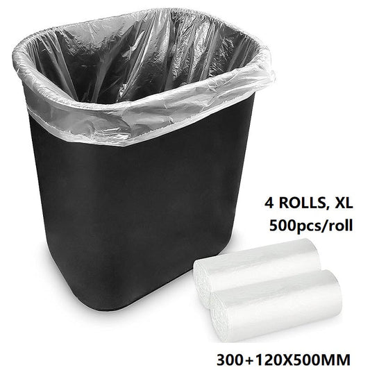 (4 ROLL/1ctn) XL (300+120X500MM) Clear Trash Bag Rubbish - 500pcs/roll