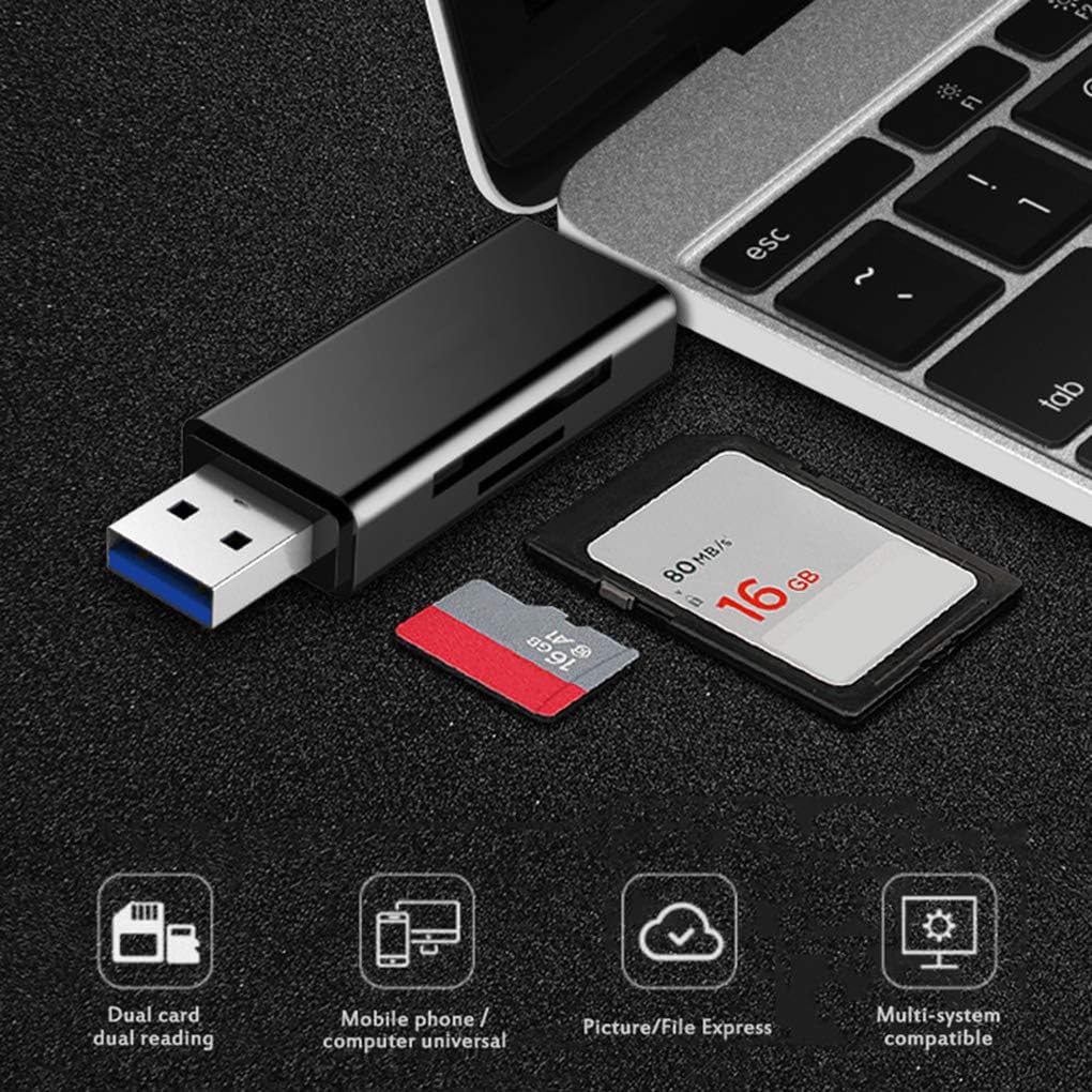 3 in 1 USB-C SD Micro SD Memory Card Reader
