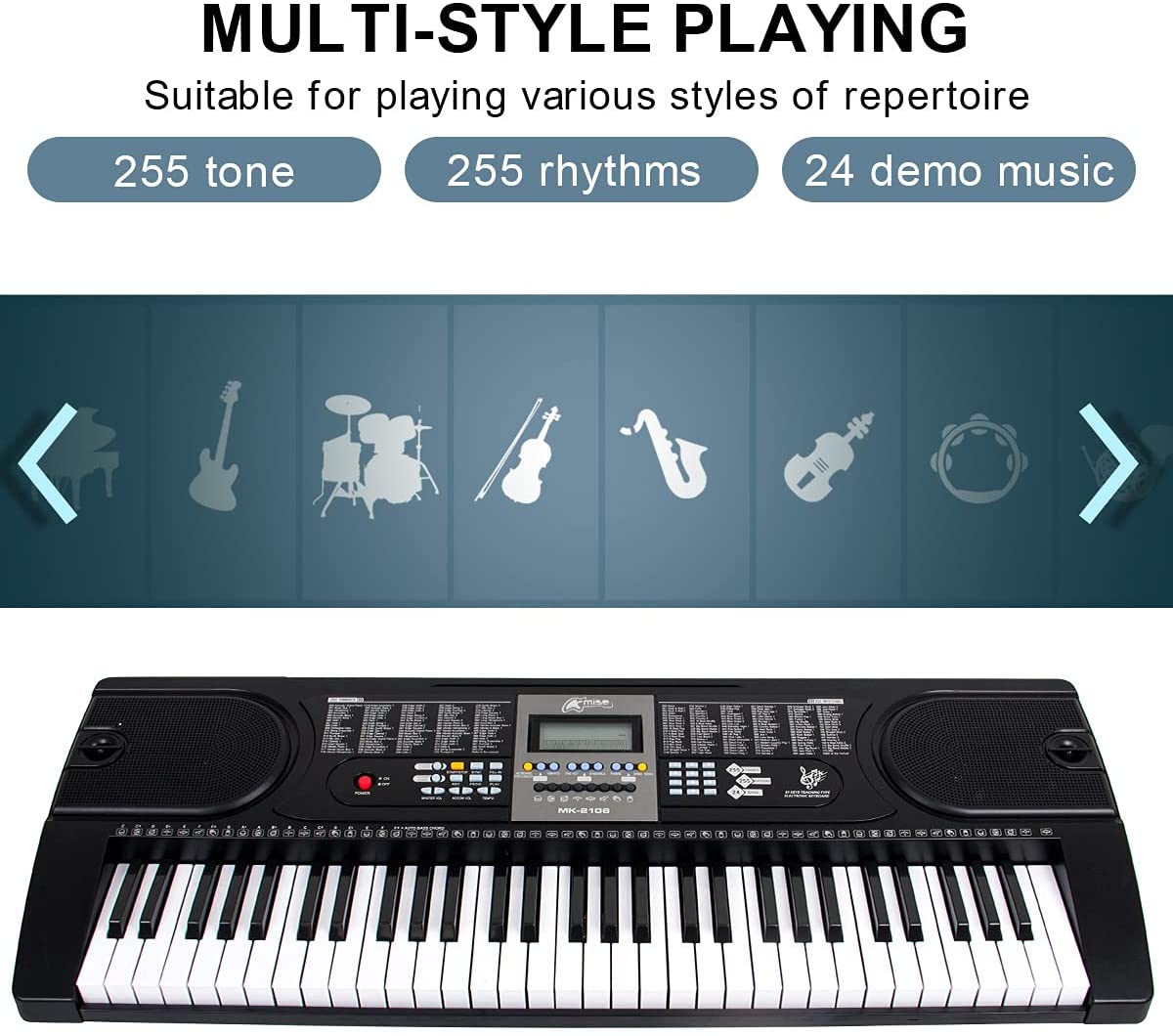 Electronic Keyboard Piano and Piano Stand
