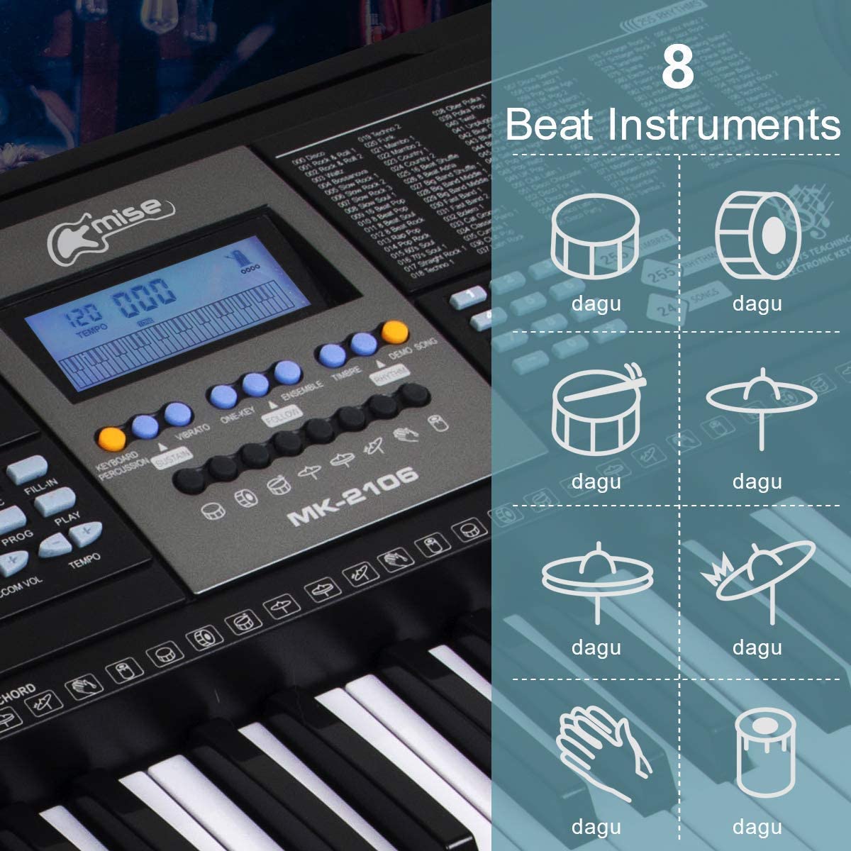 Electronic Keyboard Piano and Piano Stand