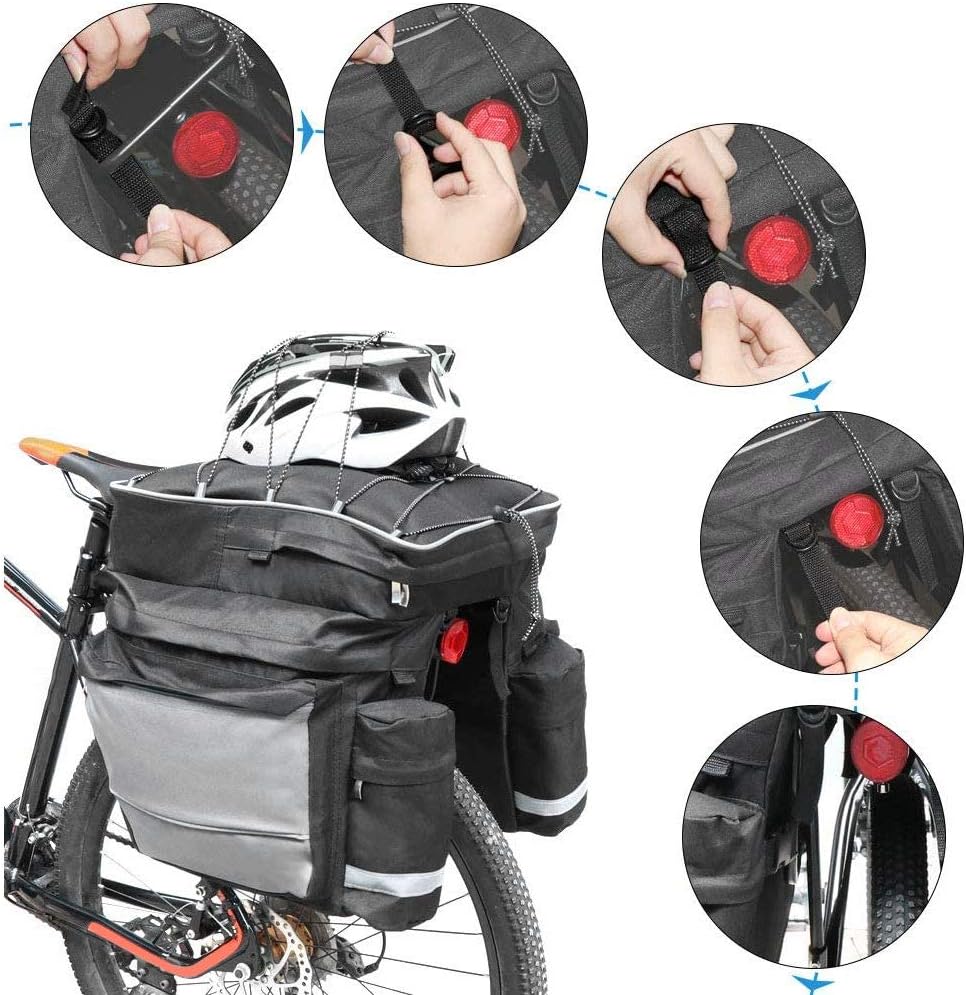3-in-1 Bicycle Rear Rack Bag with Rain Cover 43L JS61310