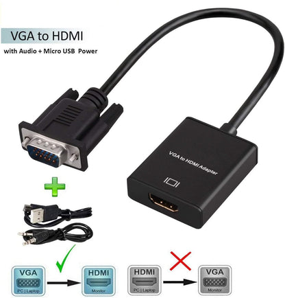 VGA to HDMI Cable TV extension cable with audio
