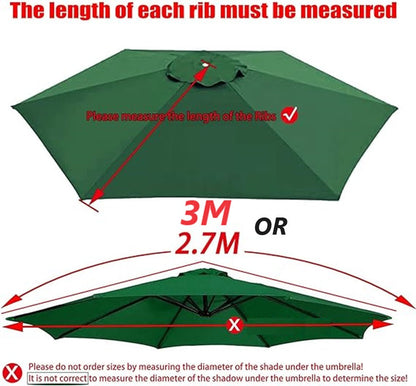 5 Colour 3M/8-Arm Parasol Replacement Cloth Round Garden Umbrella Cover