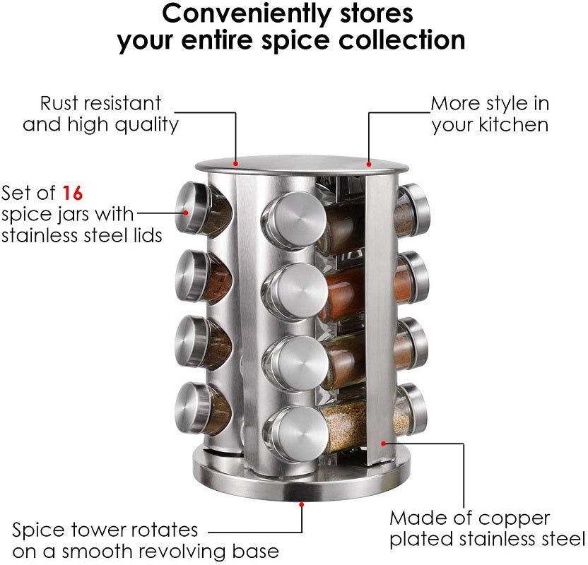 Spice Rack Stand 16 Jars