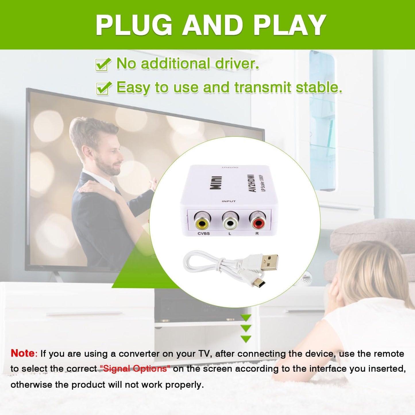 HDMI Converter - RCA to HDMI Adapter