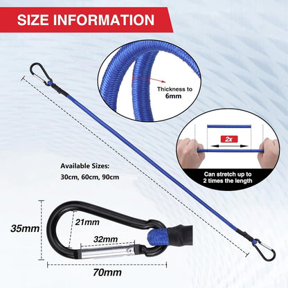 ECOTREK Heavy Duty Bungee Cords with Hooks – Elastic Straps for Camping, Cargo & Transport JP4401