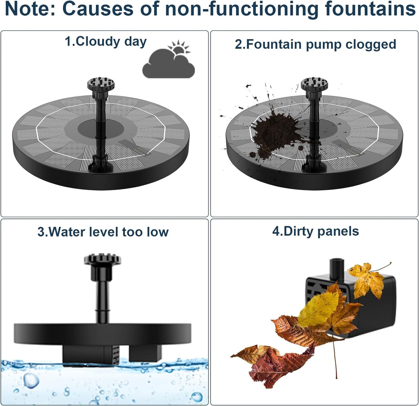 16cm Floating Solar Water Fountain Pump
