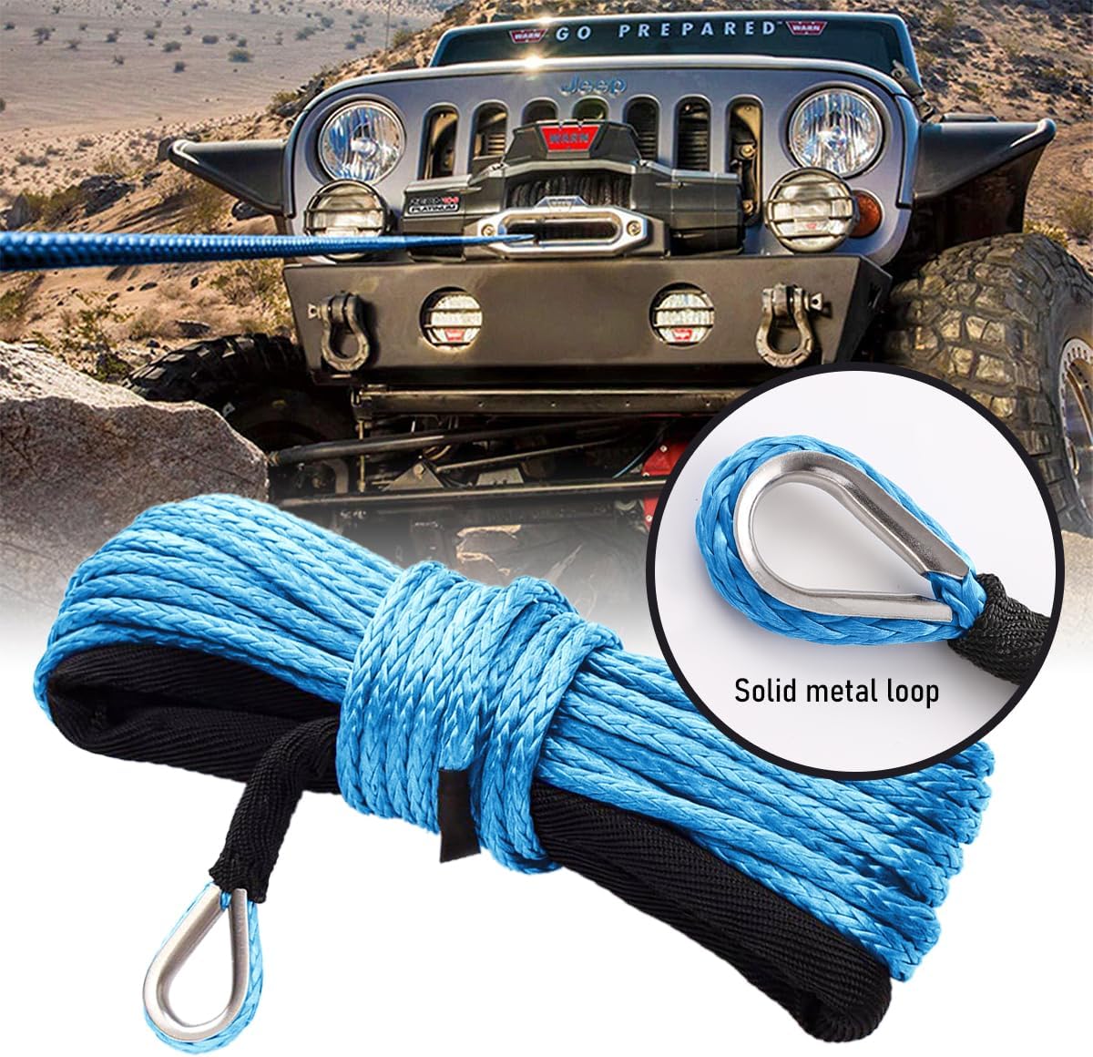 Synthetic Winch Rope Blue 15m 6mm