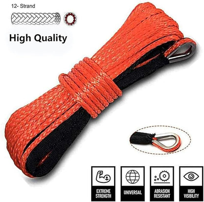 Synthetic Winch Rope Red 15m 6mm