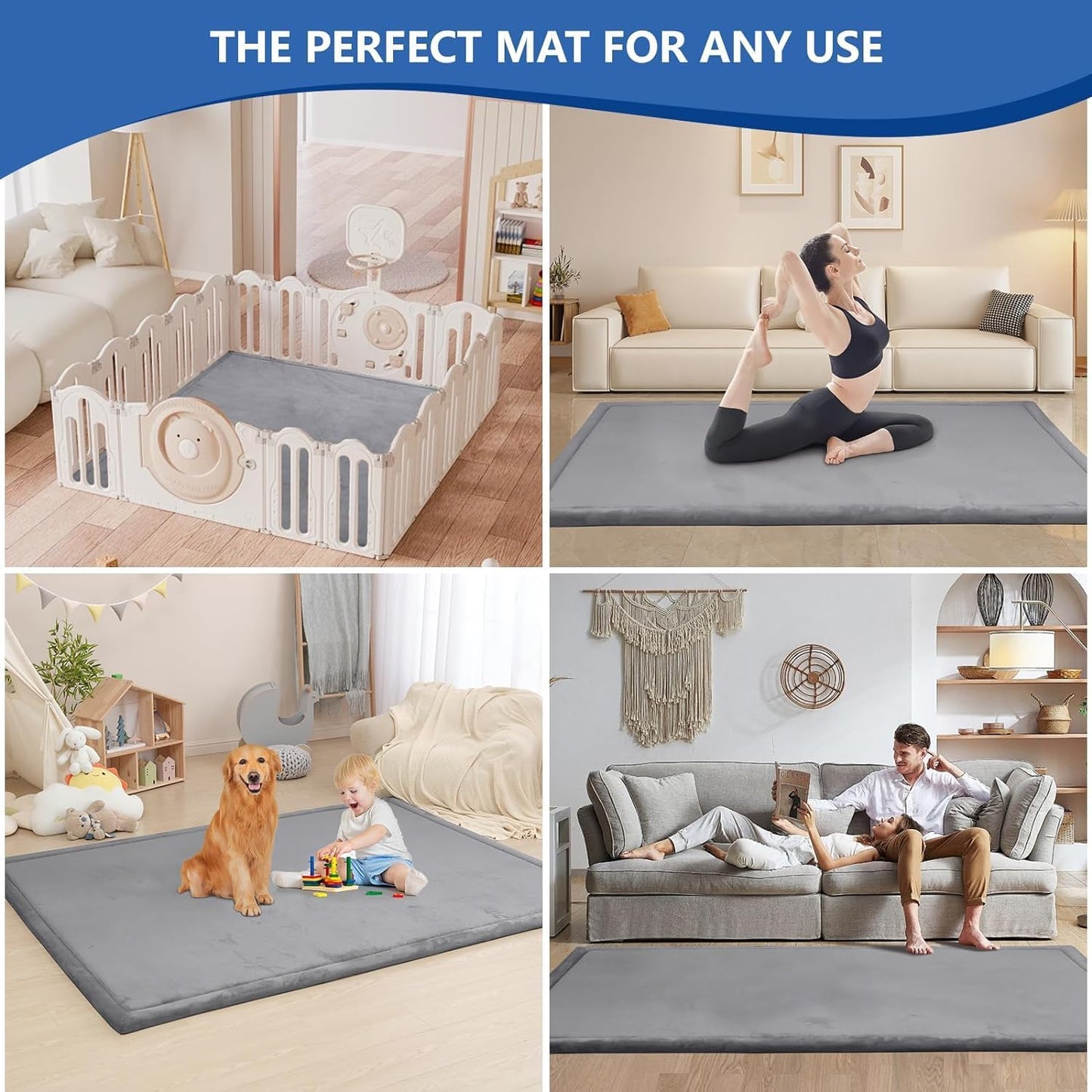 Soft Play Mat Baby Play Mat Memory Foam Soft-Touch Mat