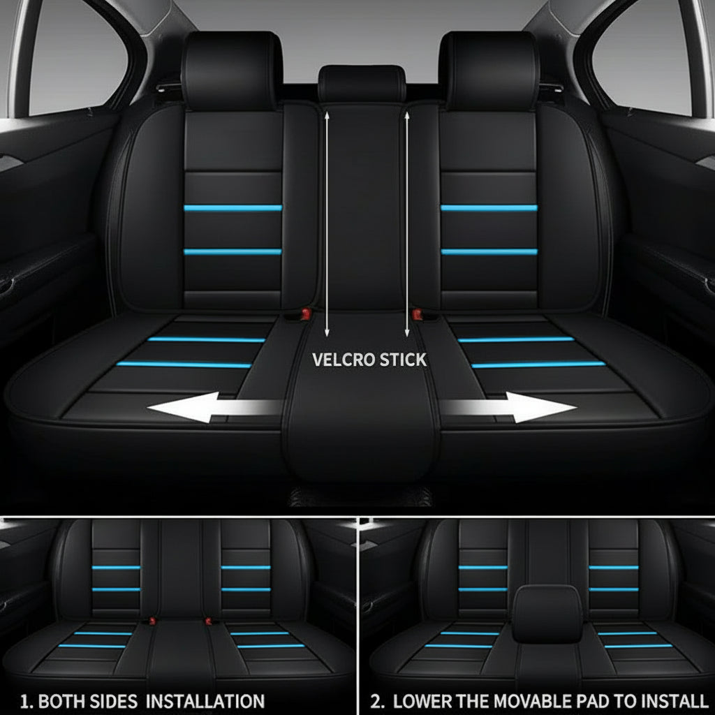 Car Seat Cover Faux Leather Cushion 5 Seater Full Set Front Rear Premium Quality