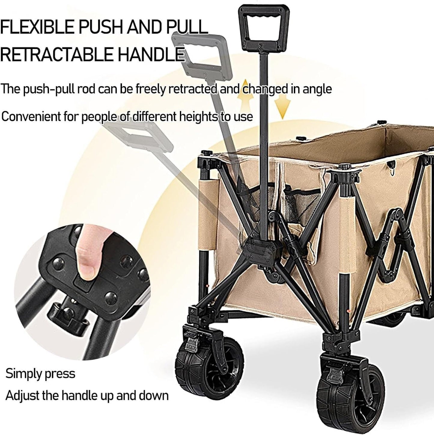Heavy Duty Collapsible Trolley,Wagon Cart – Extra Large 260L, All-Terrain Wheels