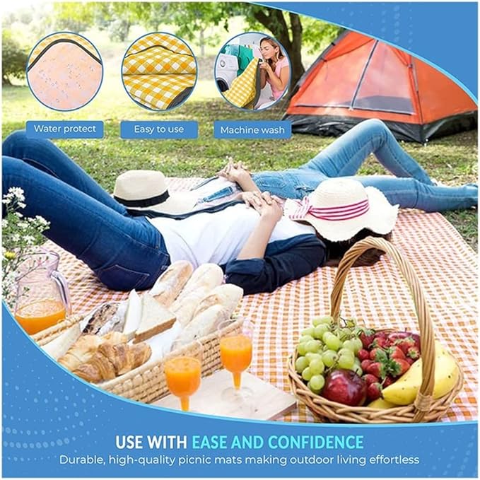 Waterproof Picnic Mat Blanket – 200 × 200 cm