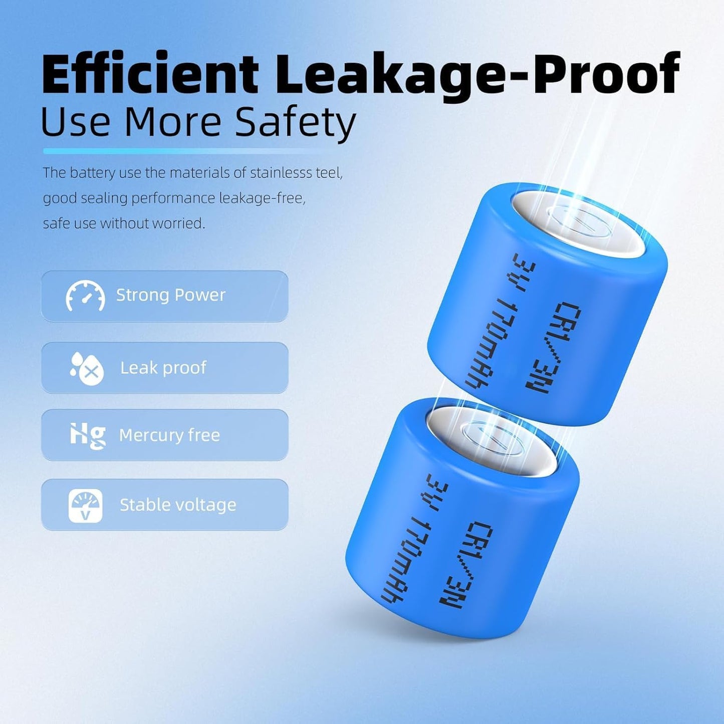 8PCS CR1/3N Lithium Battery 2L76, K58L, DL1/3N, 5018LC, CR11108, CR1/3N, CR13N