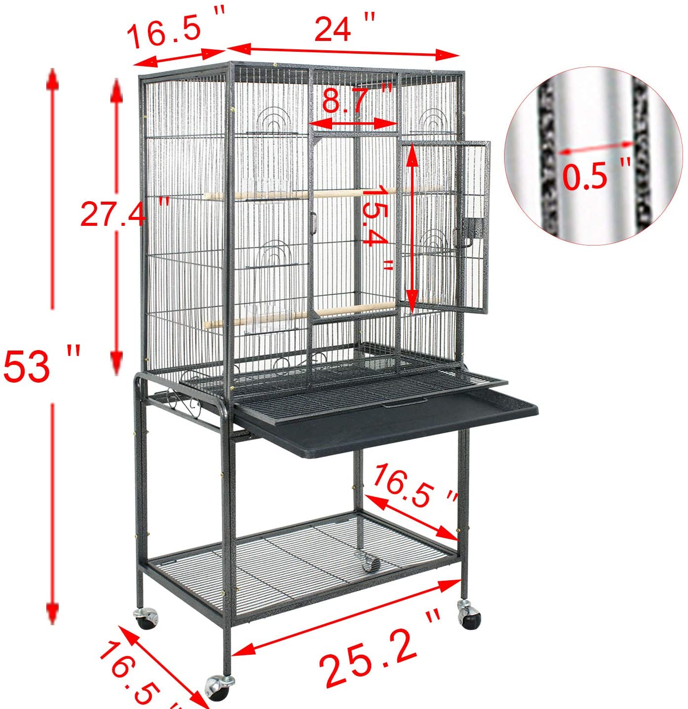 Bird Cage Parrot Aviary Perch Carrier