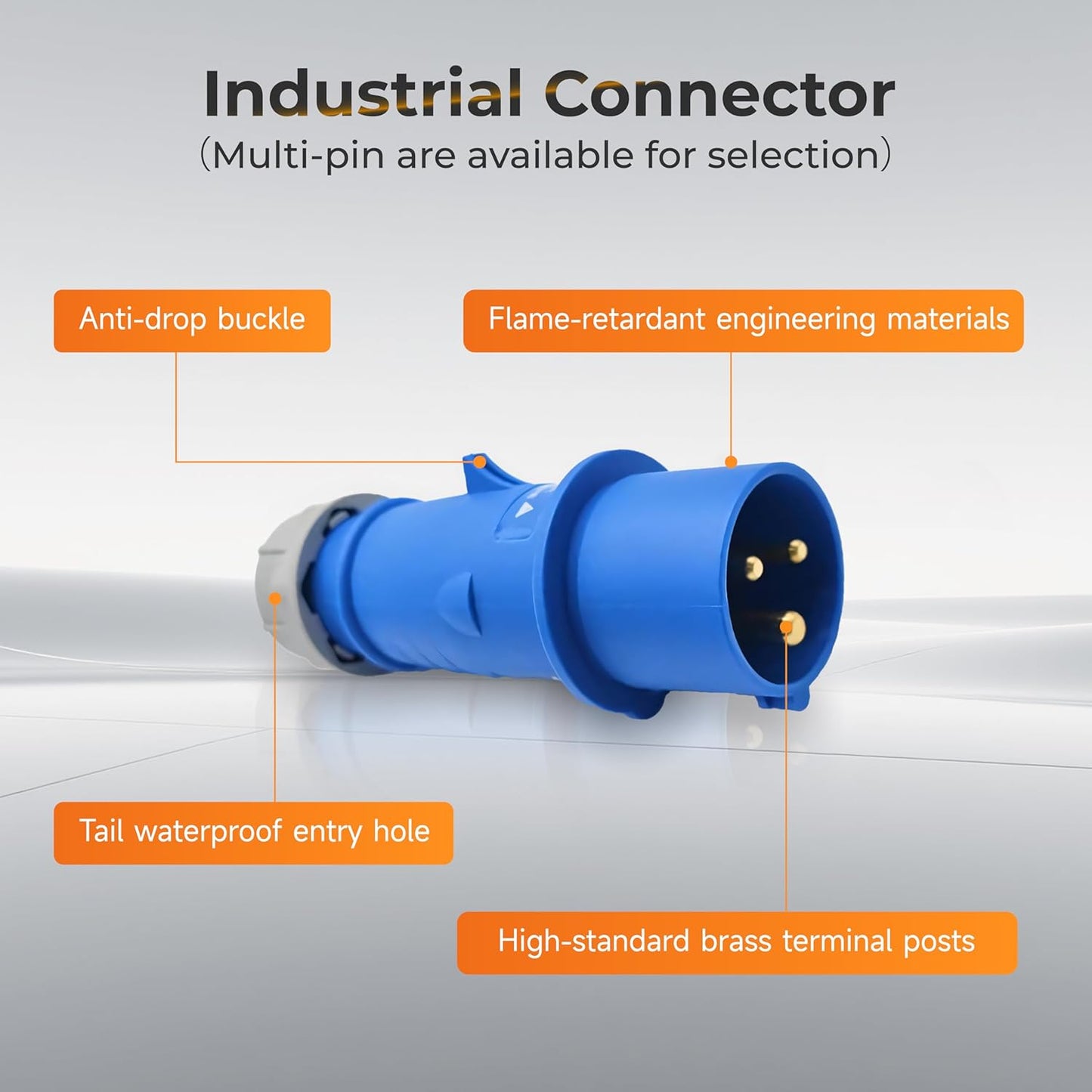 Caravan Lead connector plug (Male) 16A- IP67
