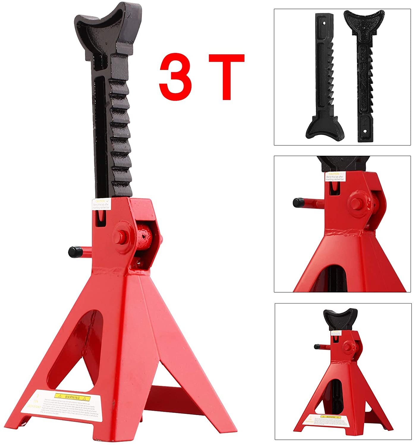 Axle Stand Pair Steel Jack Auto Stands, 3 Ton Capacity