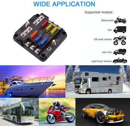 6 Circuit Negative Bus Blade Fuse Block