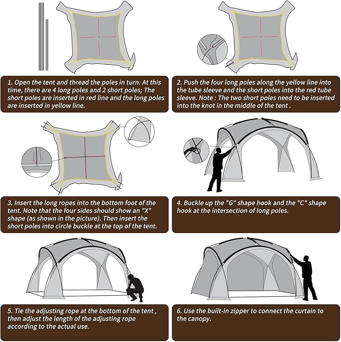 Party Tent Gazebo / Canopy / Family Tent – UPF50+ 320 × 320 × 205(H)cm