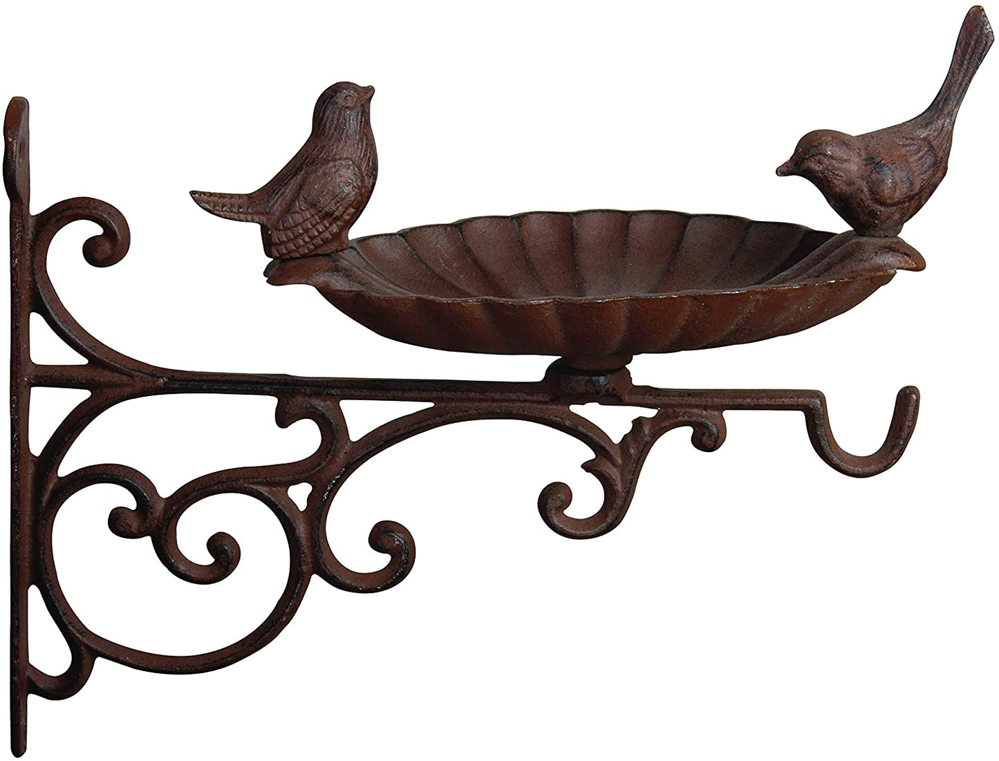 Cast Iron Rustic Brown Two Birds Bath
