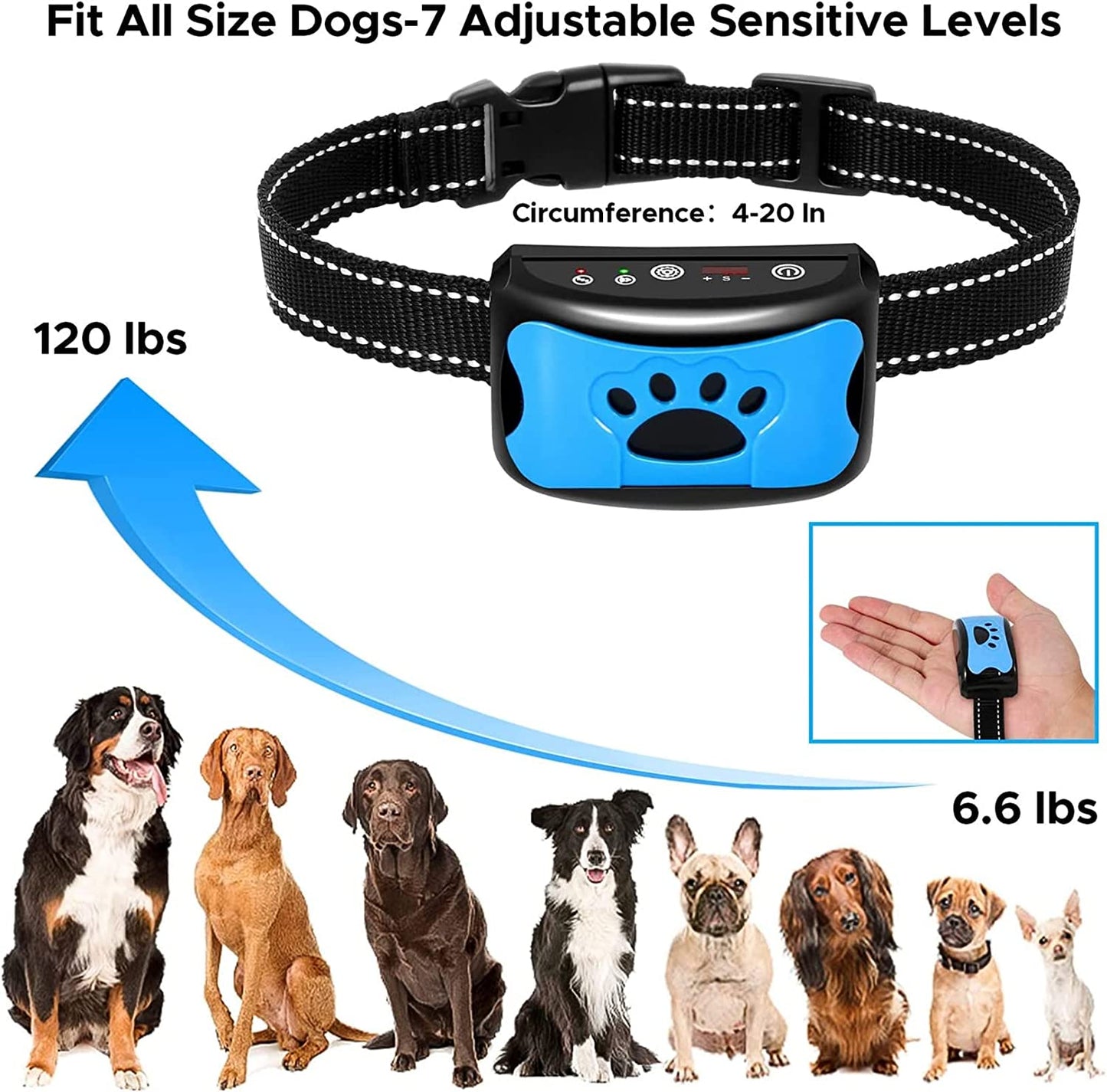 Dog Bark Collar Rechargeable Dog Training Collar