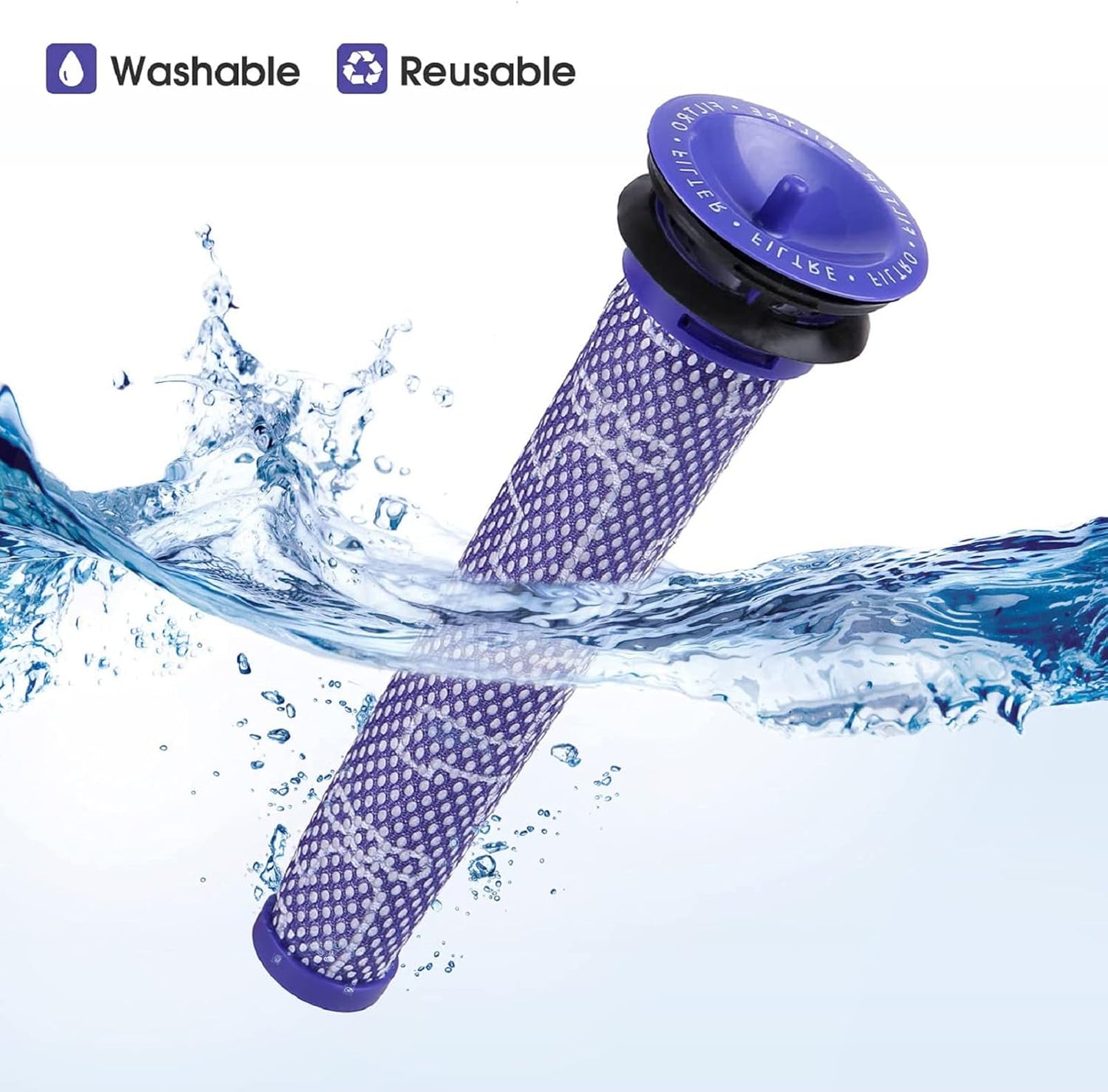 2 x Filter for Dyson V6, V7 & V8 Compatible With Replacement Vacuum Cleaner