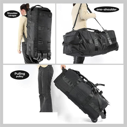 Rucksack with Wheels 80L Rolling Duffle Bag with Wheels 31" Foldable Travel Duffel  Versatile 2-in-1 CP1234