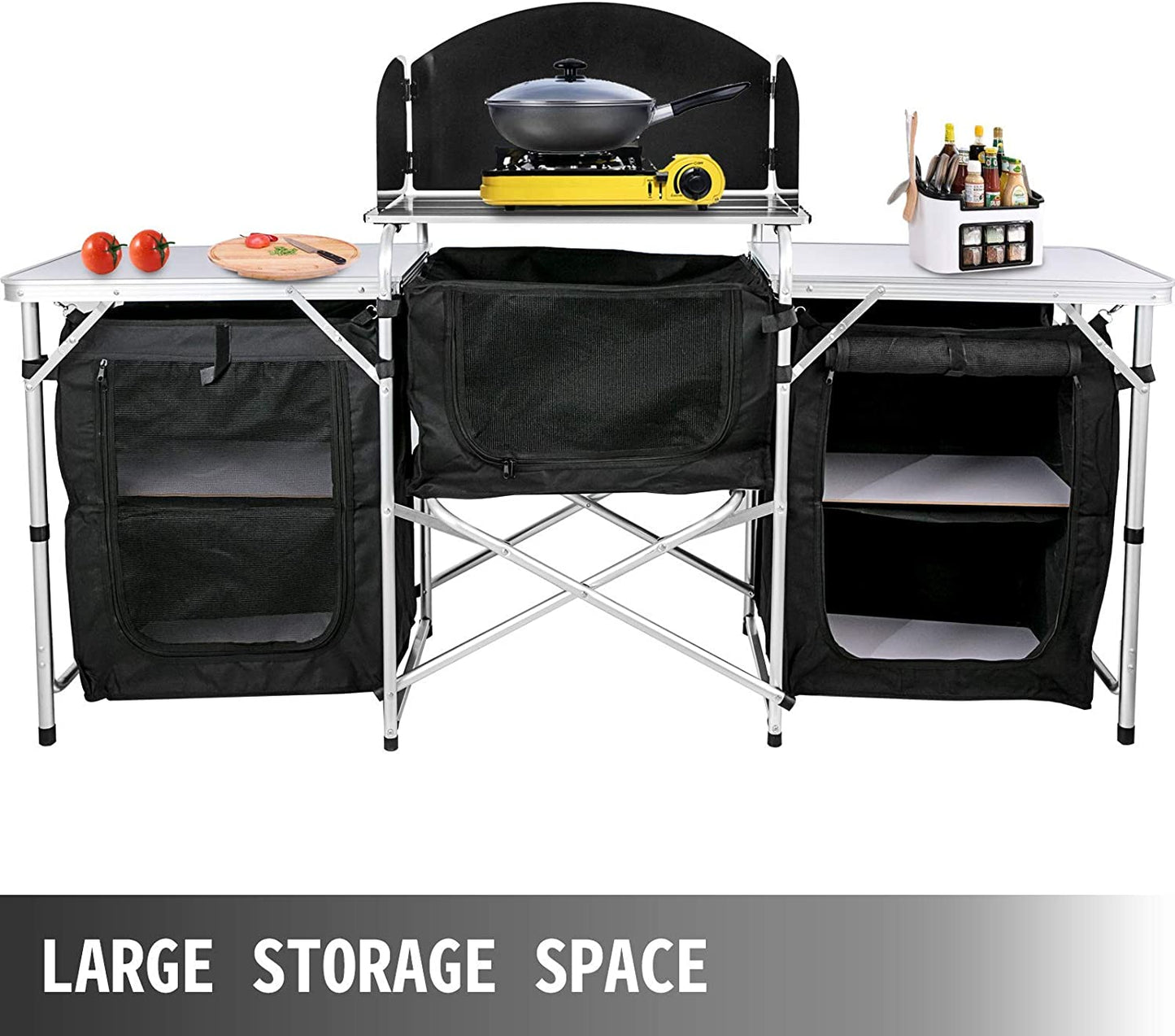 Camping Kitchen Table Portable Folding Camp Cook Table