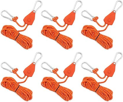 ECOTREK Reflective Ratchet Guy Ropes – Adjustable Tent Tie Down Ropes with Pulley JP5687