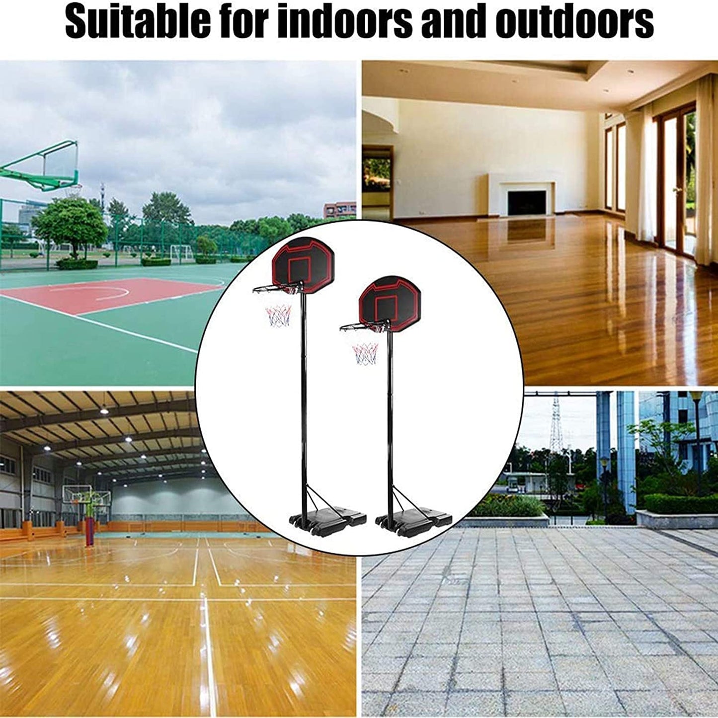 Adjustable Portable Basketball Hoop 2.1 M