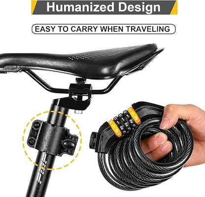 5 Digit Lock Anti-Theft 120cm Cycle Cable Lock TG533815