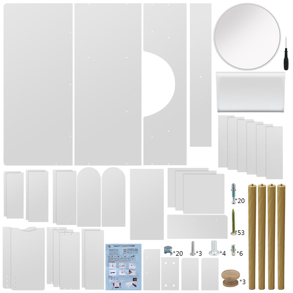 Dressing Table with Mirror and Stool