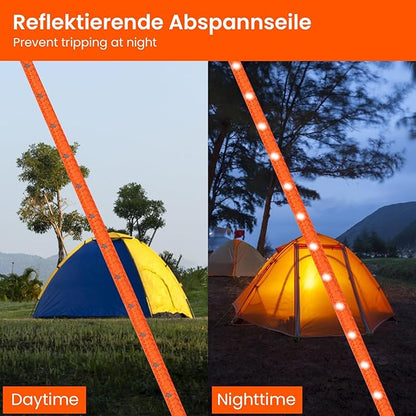 ECOTREK Reflective Ratchet Guy Ropes – Adjustable Tent Tie Down Ropes with Pulley JP5687
