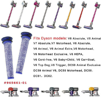 2 x Filter for Dyson V6, V7 & V8 Compatible With Replacement Vacuum Cleaner
