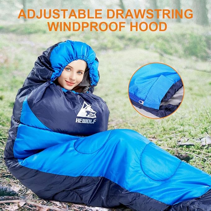 4-Season Adults Envelope Camping Sleeping Bag – Compact & Lightweight 61327