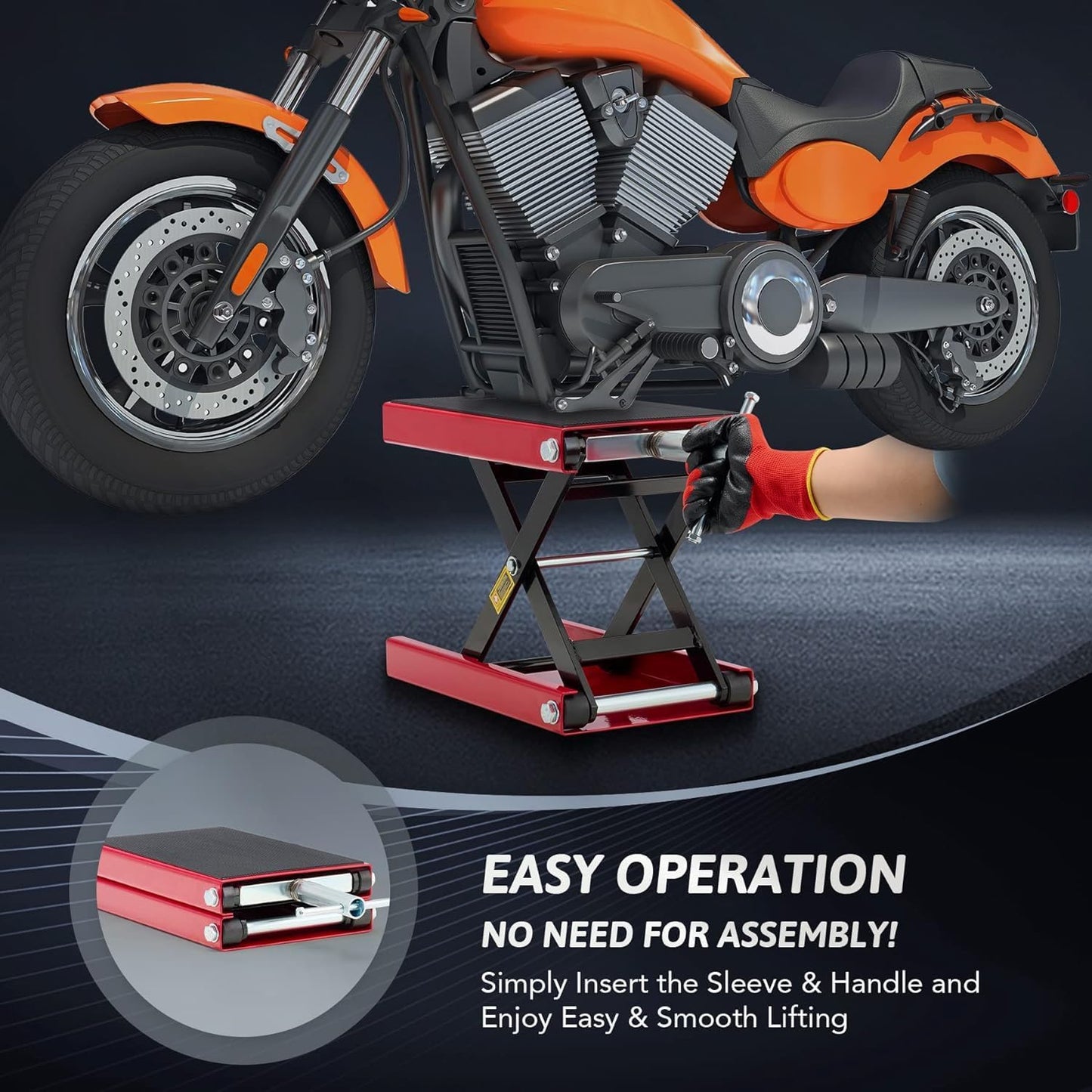 Motorcycle Scissor Lift Stand with Pad