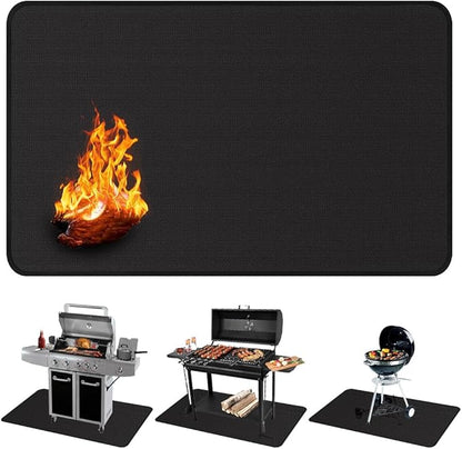 BBQ Grill Mat - Fireproof Deck & Patio Protector, Double-Sided Waterproof Oil-Proof HCKJ1011