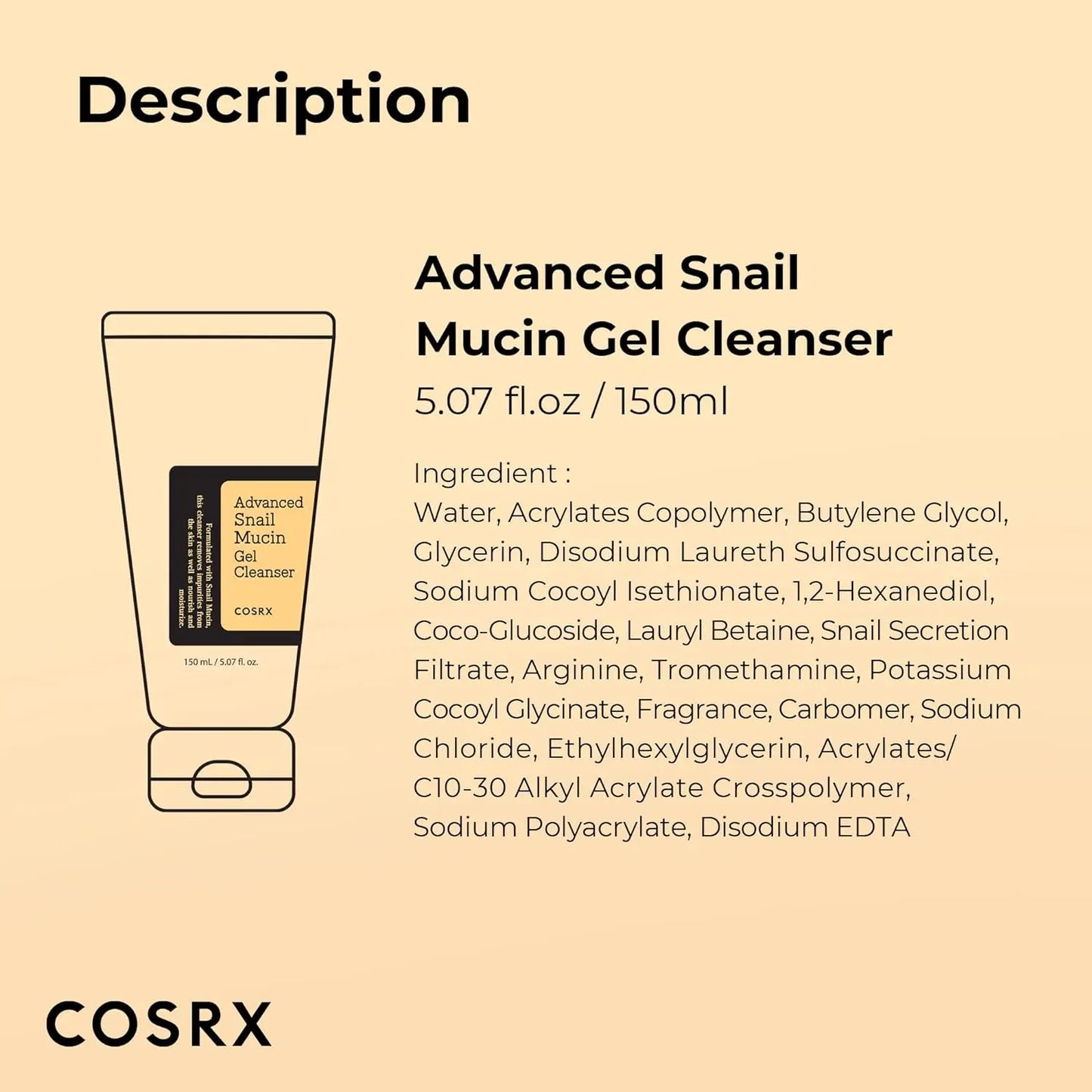 COSRX Advanced Snail Mucin Gel Cleanser 150ml