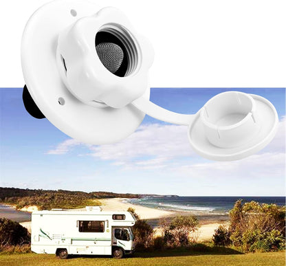 RV City Water Inlet with Check Valve (White)