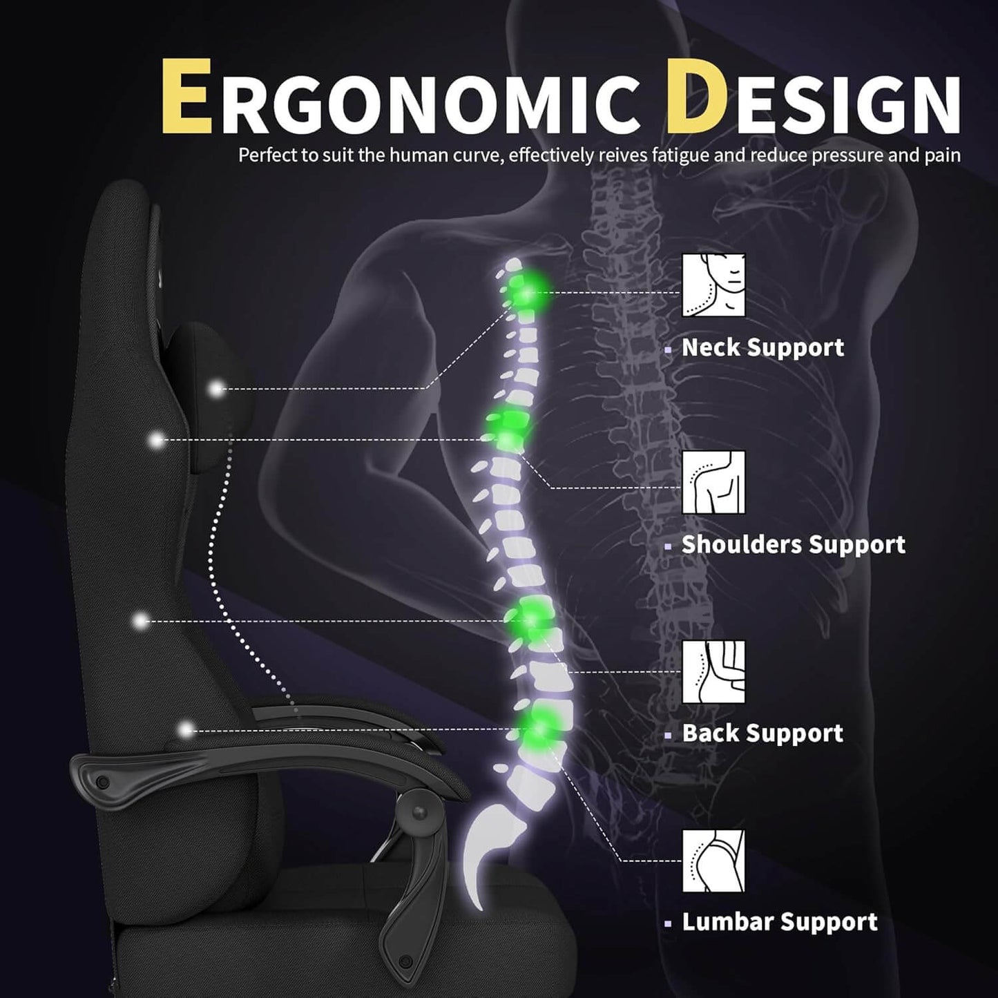 Gaming Chair Ergonomic Video Game Chair