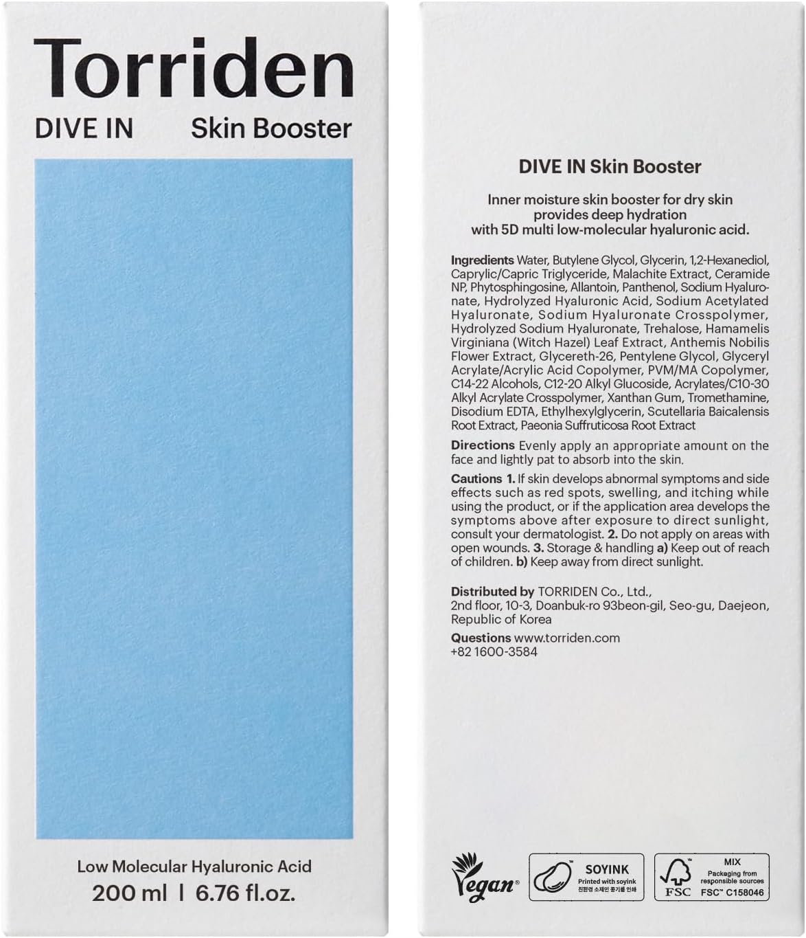 Torriden DIVE-IN Low Molecular Hyaluronic Acid Skin Booster