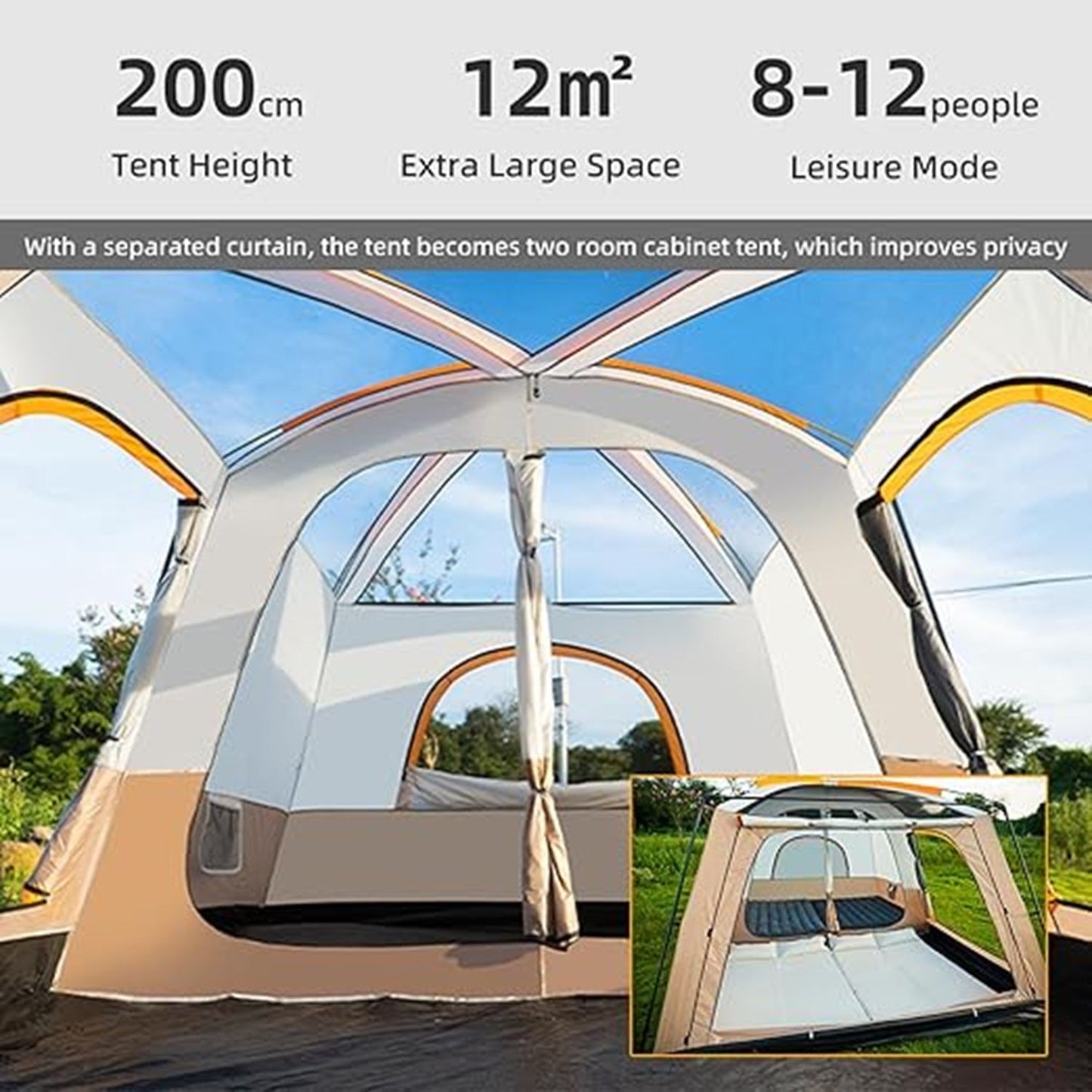 Family Tent –Double layers Waterproof-3 Size Two Colours Aavailable LCF91228